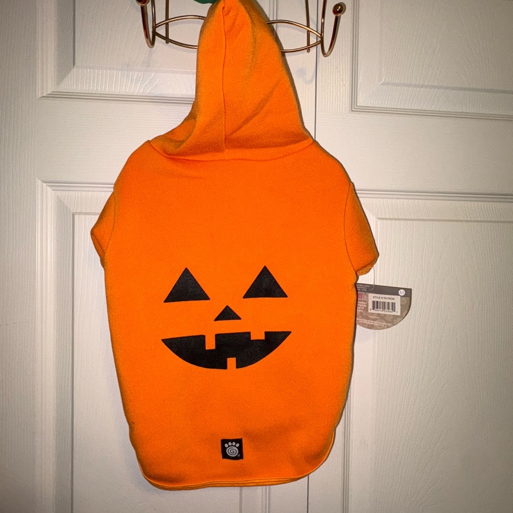 Dog Pumpkin Costume Hoodie - Orange and Black